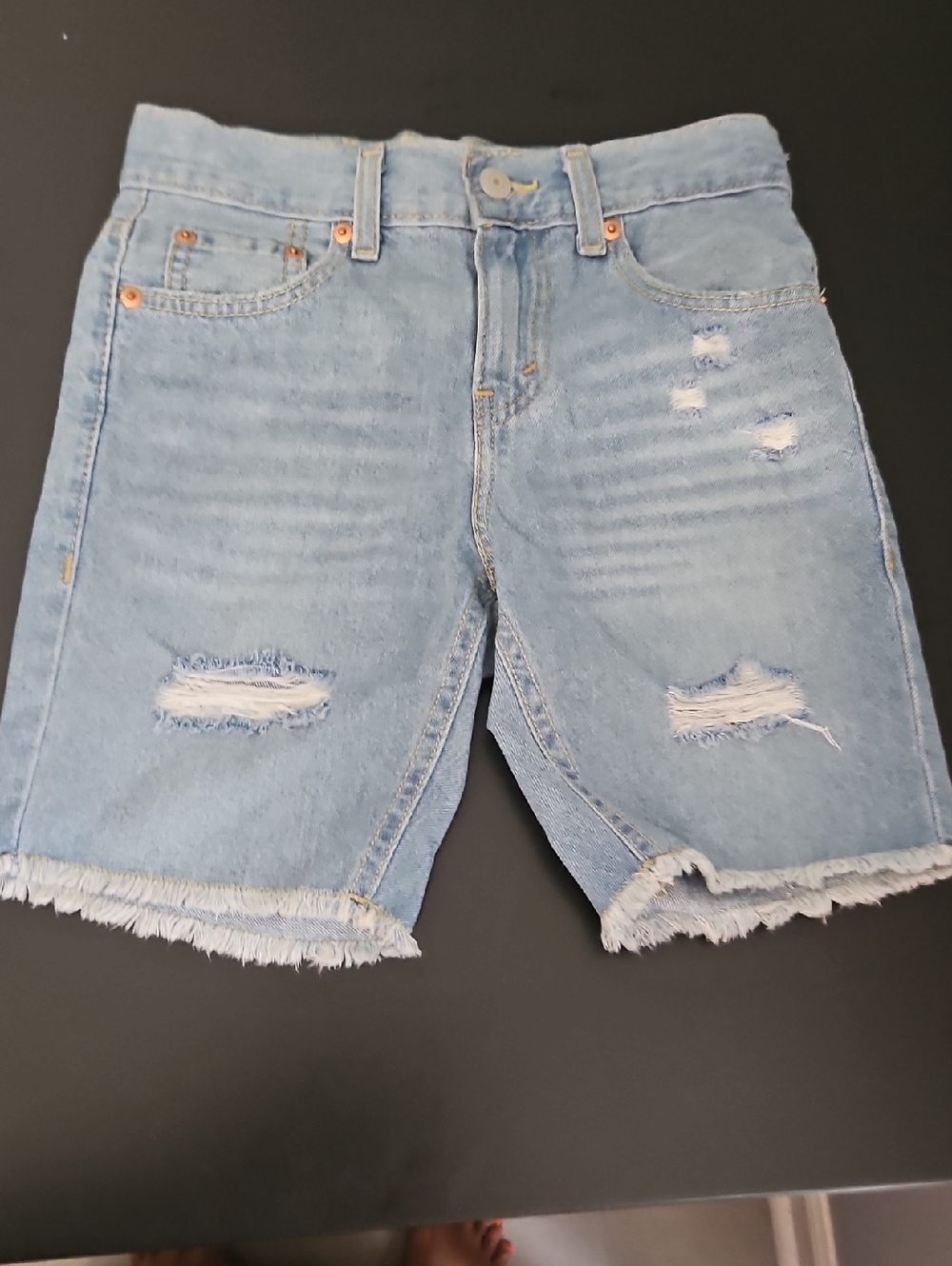 Boys  Size 8 Slim Levi's Light Blue Distressed Denim Shorts
